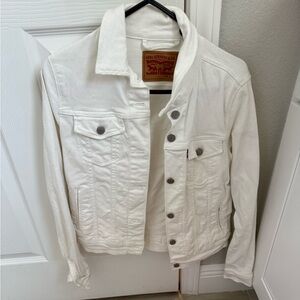 Levi’s white denim jacket